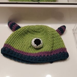 Green and Purple Kids Monster Beanie
